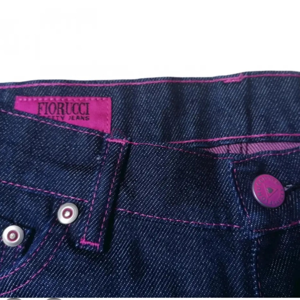 New Fiorucci Women's Straight Leg Jeans with Pink Accents. - Picture 4 of 4